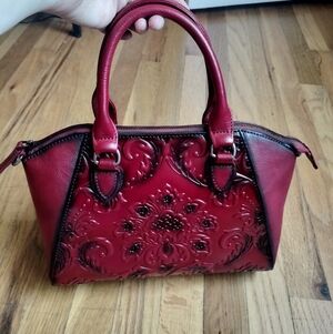 IVTG Genuine Leather Red Handbag